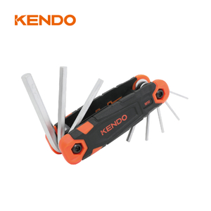 Juego de llaves hexagonales plegables grandes con tratamiento térmico de 8 piezas para bicicletas