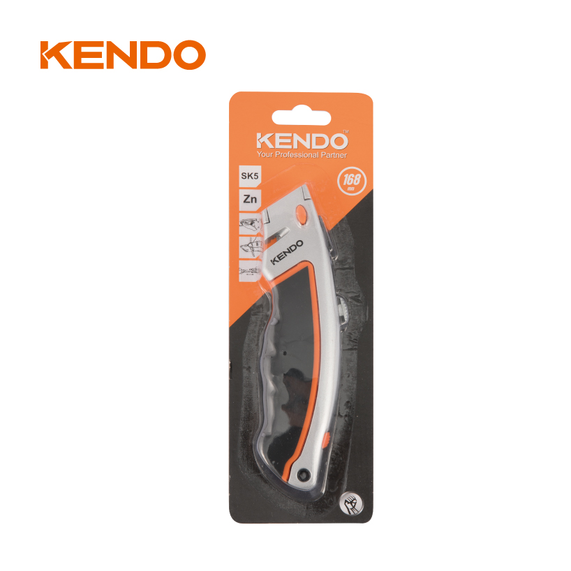 Cuchillo para uso general retráctil de aleación de zinc resistente de gama alta con cuchillas de repuesto para corte profesional